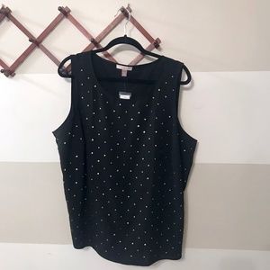 Roz & Ali Black with Gold Sequins Sleeveless NWT